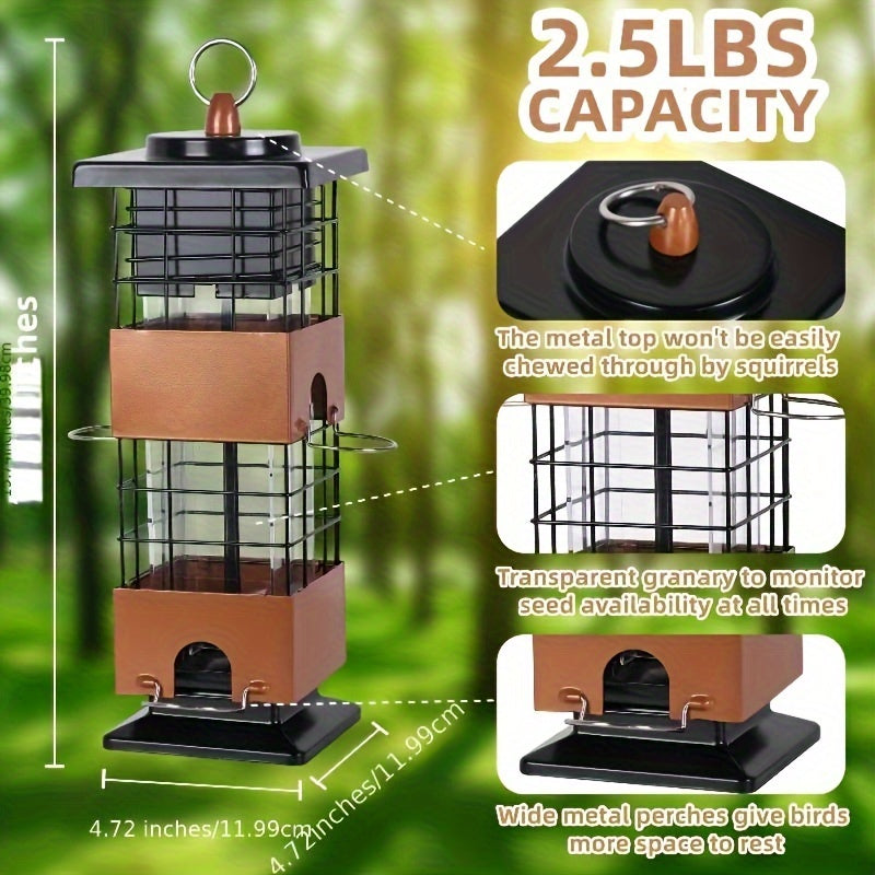 5 lb Squirrel-Resistant Outdoor Bird Feeder - White