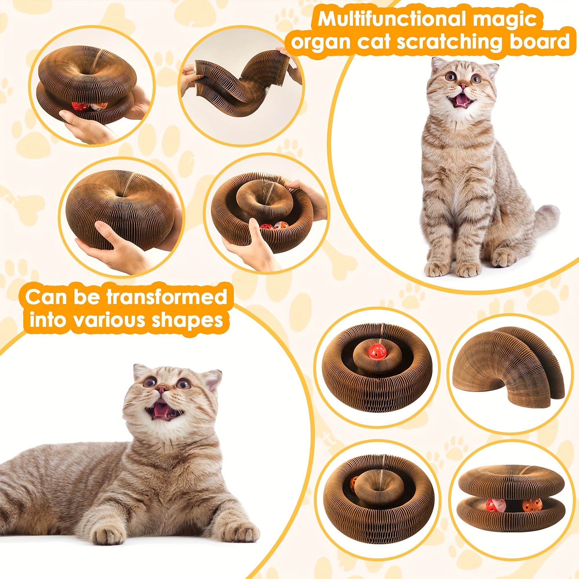 1/2-Pack Expandable Cat Scratcher with Ball Track