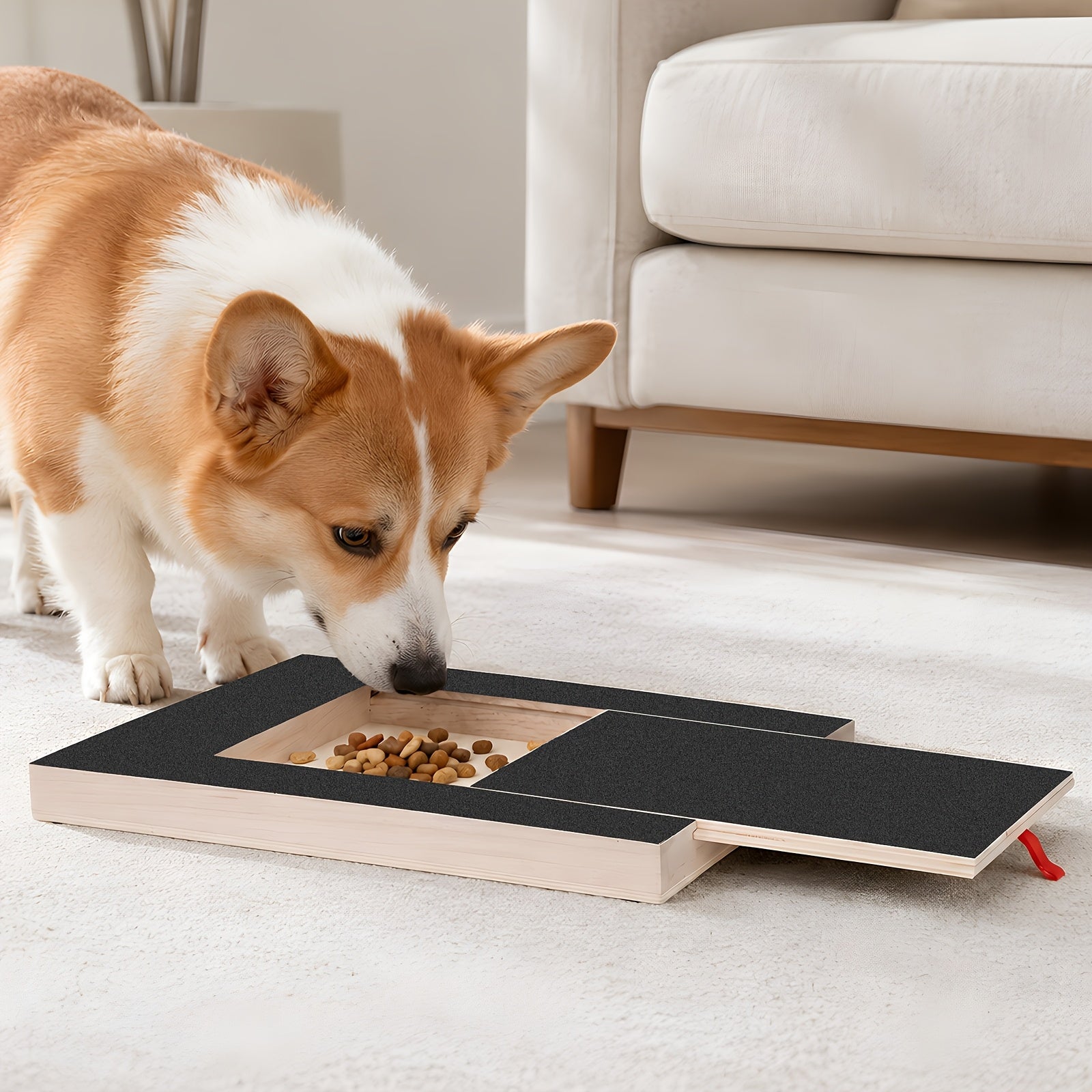 Wooden Dog Nail Scratch Board with Treat Box