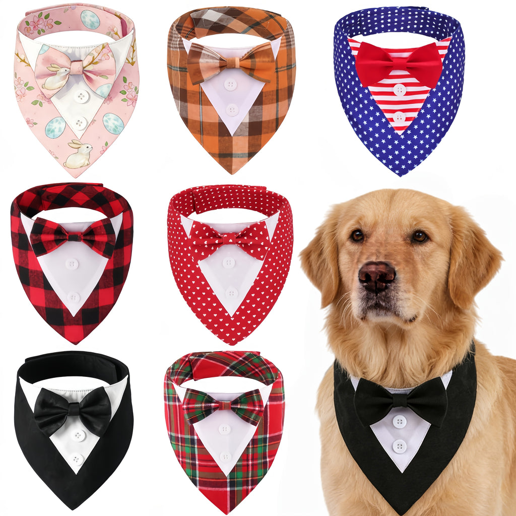 Plaid Bow Tie Pet Collar - XS, Halloween