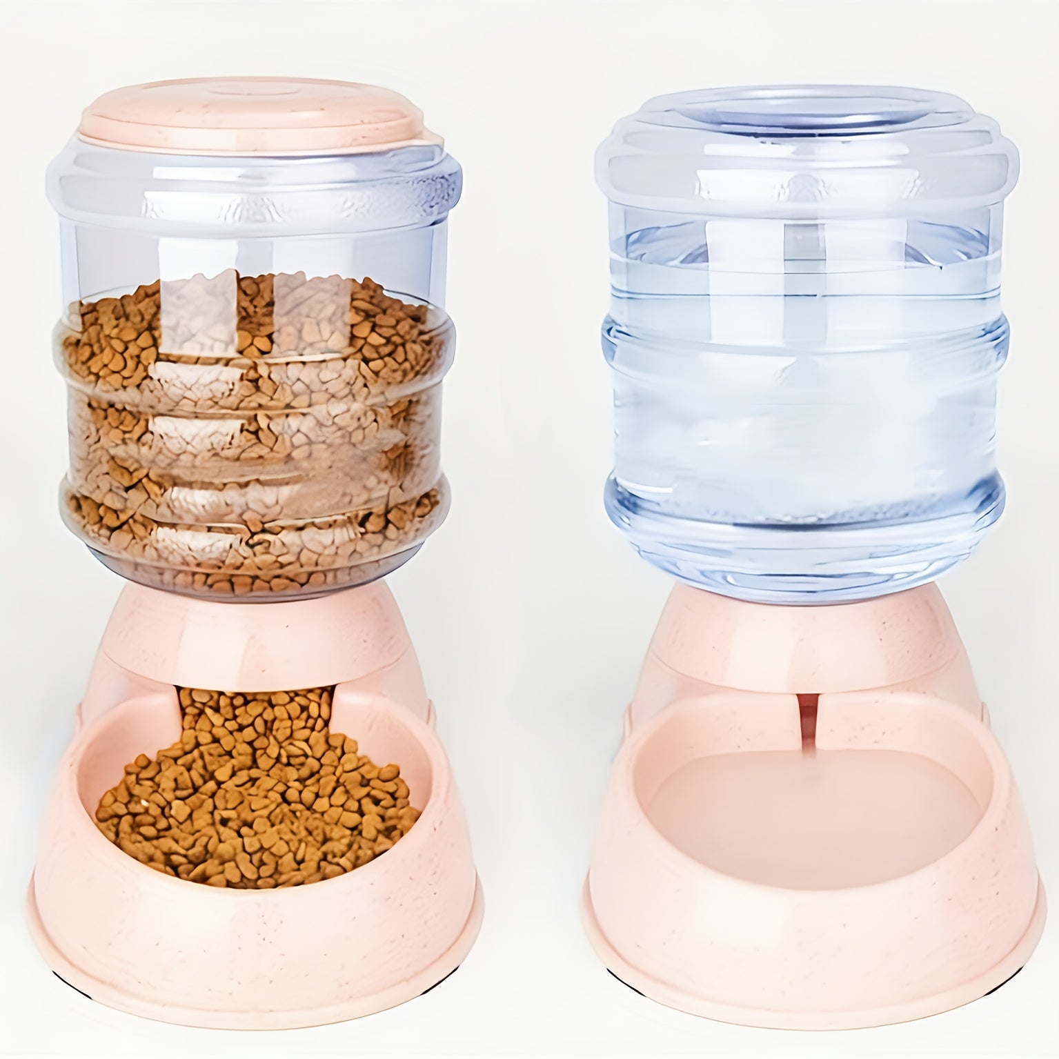 1-Gallon Gravity Pet Feeder & Water Dispenser - pink water