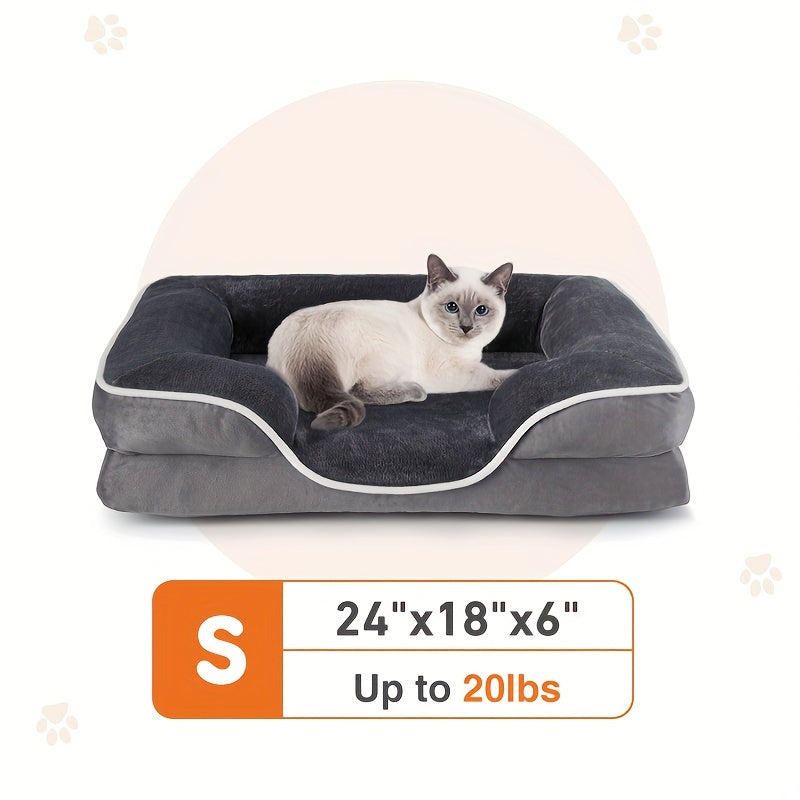 24/28 in Washable Square Dog Sofa Bed - Gray, Extra Large