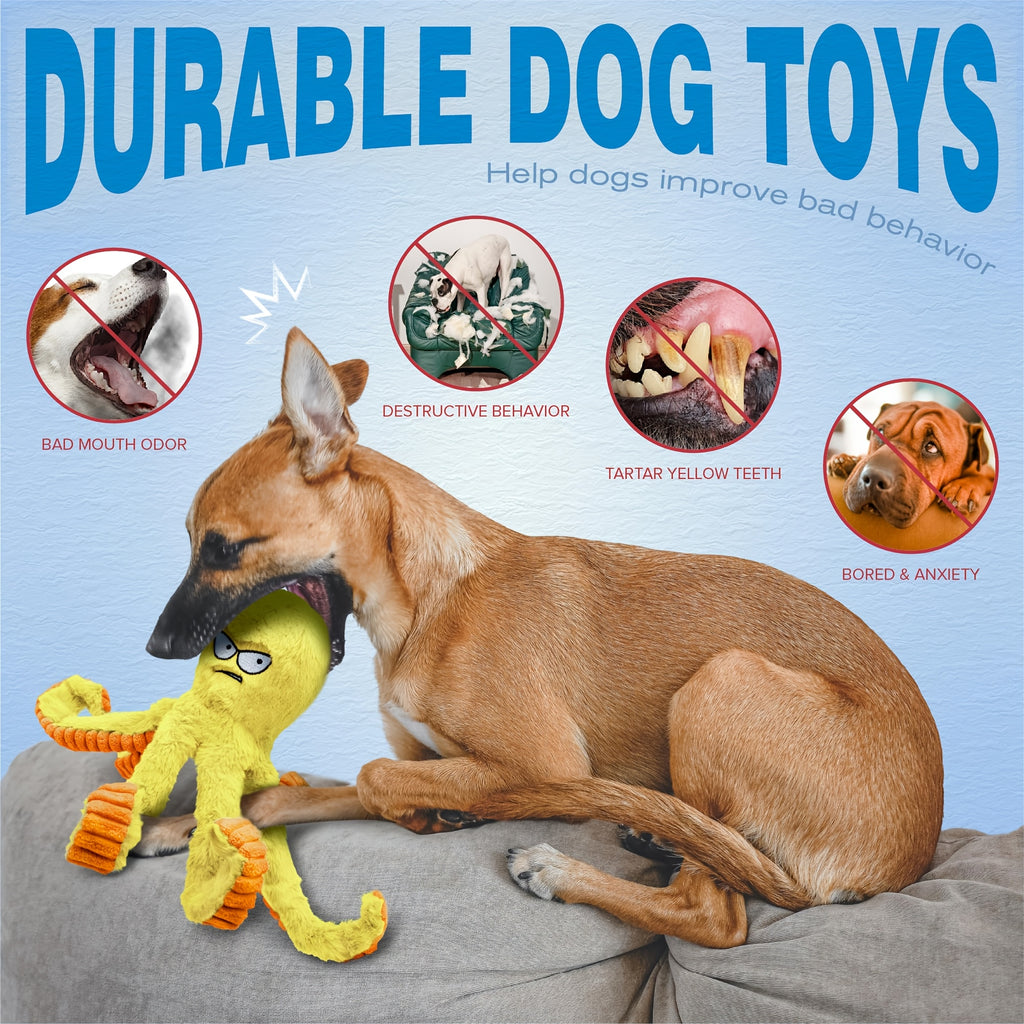 1/2/4-Pack Squeaky Octopus Dog Toy
