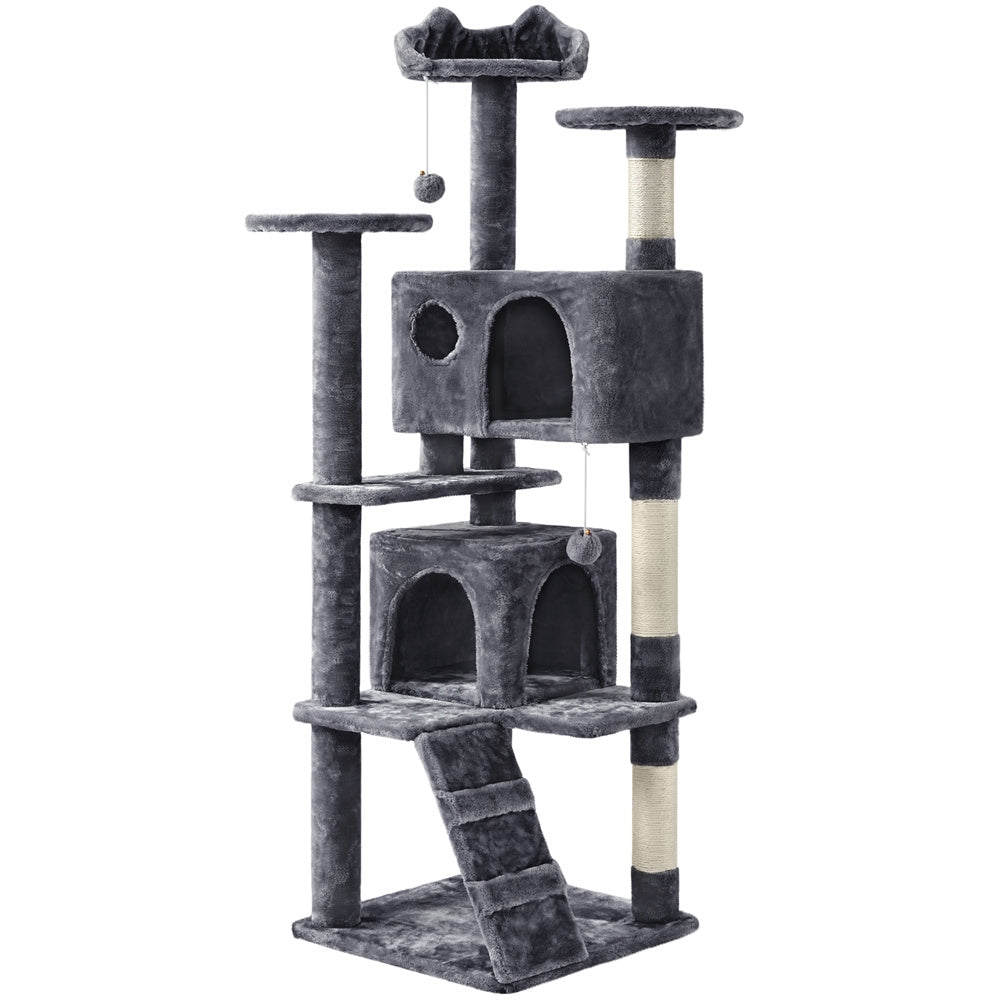 54-70 in Cat Tree Tower with Double Condos - Beige, 62in