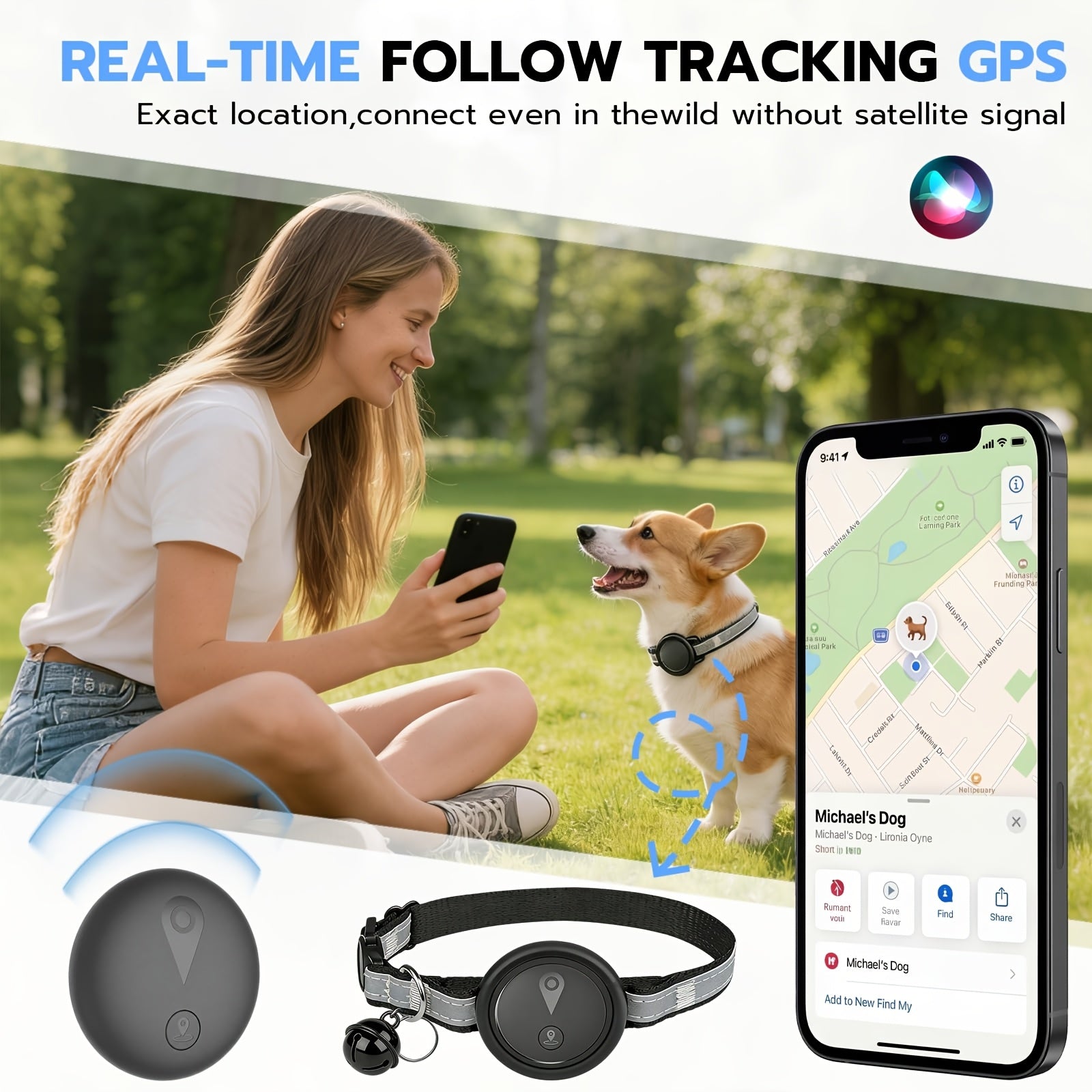 Apple Find My Compatible Reflective Pet Tracker
