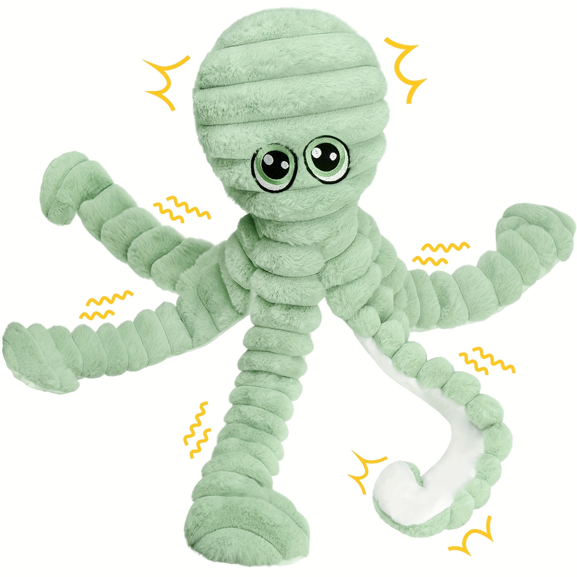 Squeaky Octopus Plush Dog Toy - Red