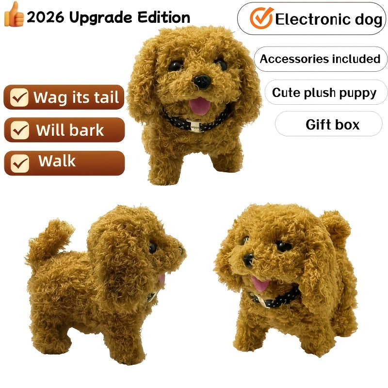Interactive Plush Robot Dog Toy - No Gift Box Version