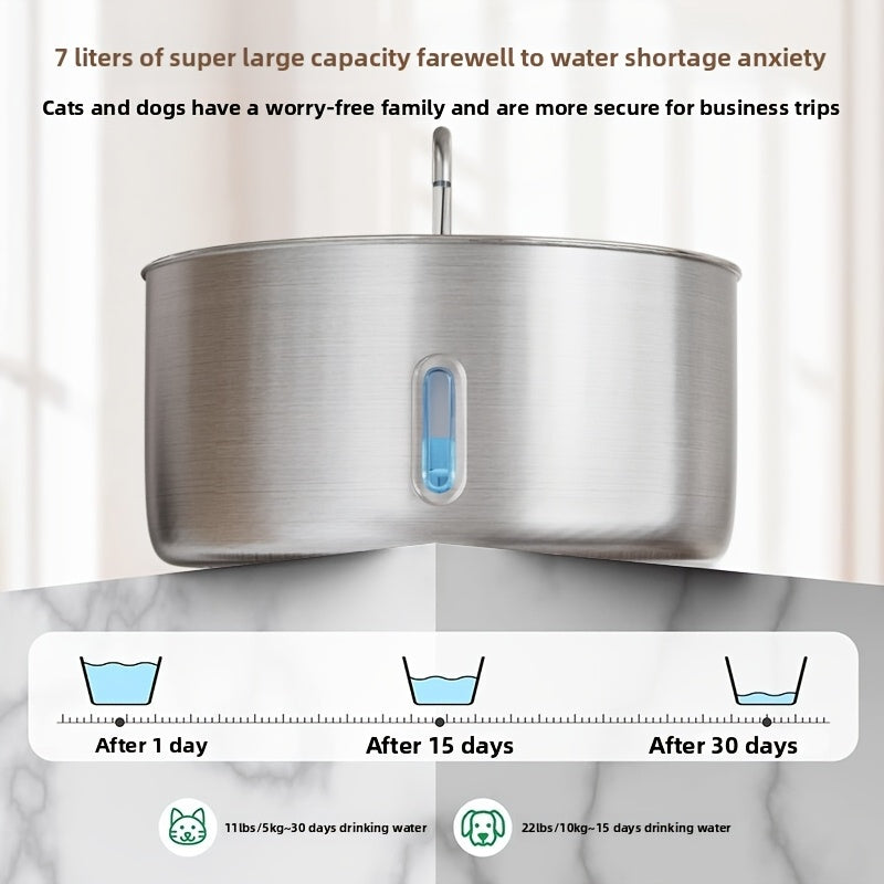 236 oz Stainless Steel Pet Water Fountain
