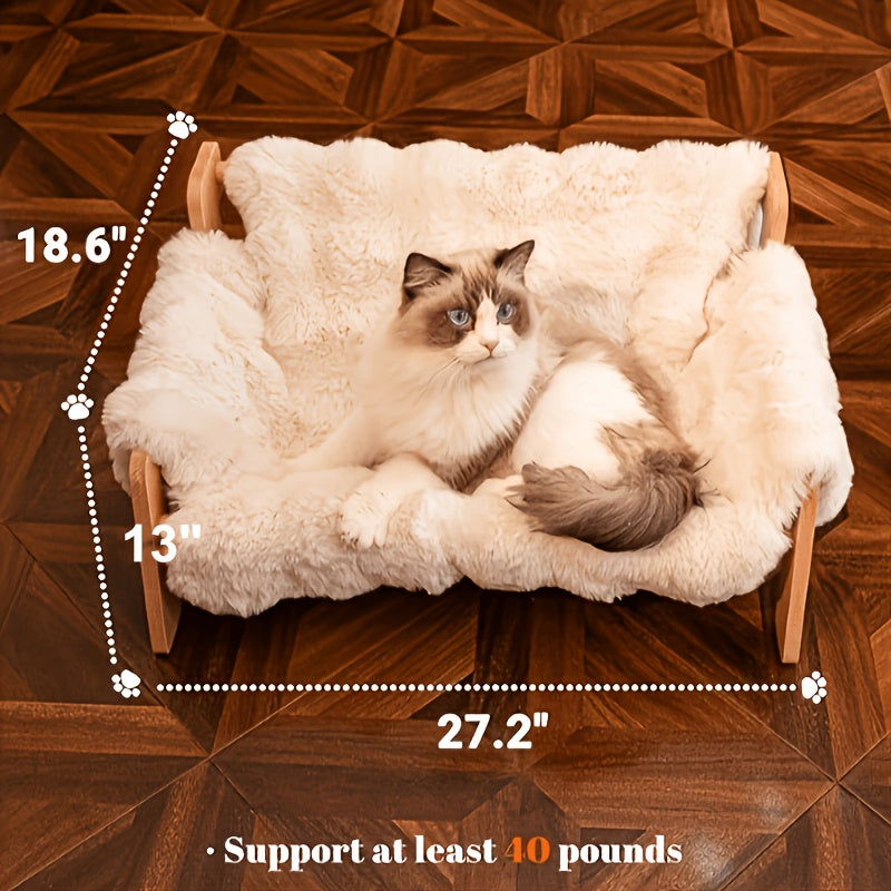 Elevated Wooden Pet Sofa Bed - Grey