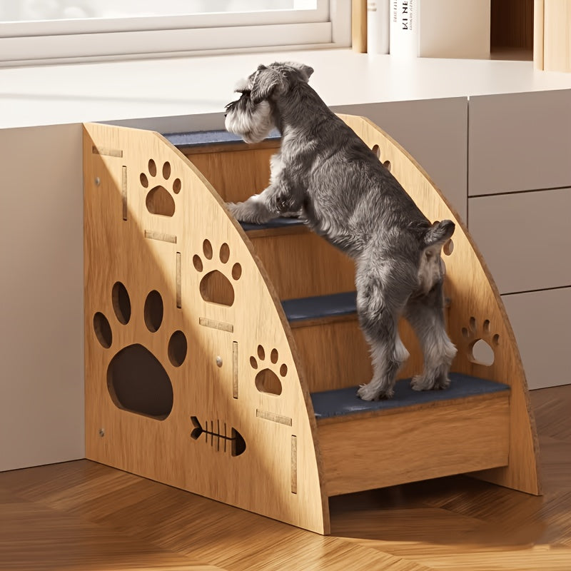 3/4-Step Pet Stairs with Safety Rails