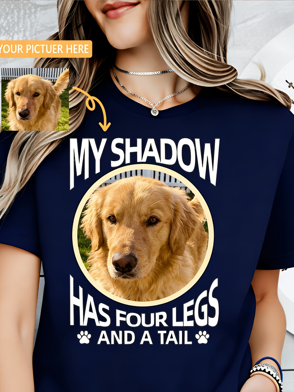 Personalized Soft Pet Portrait T-Shirt - Mix and Match Set-1, M