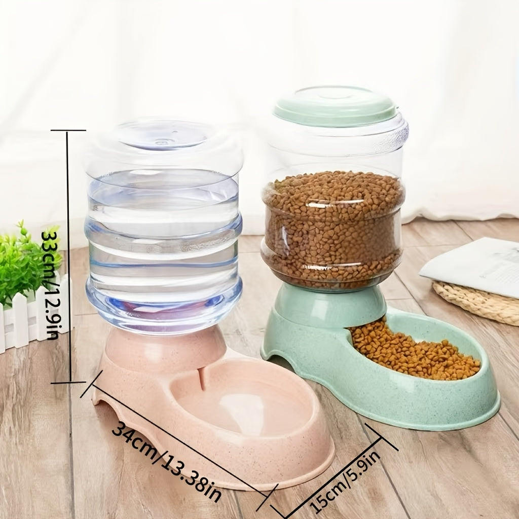 1-Gallon Gravity Pet Feeder & Water Dispenser - Gray Watering