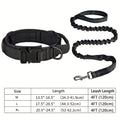 Heavy-Duty Tactical Dog Collar and Leash Set - Black, L