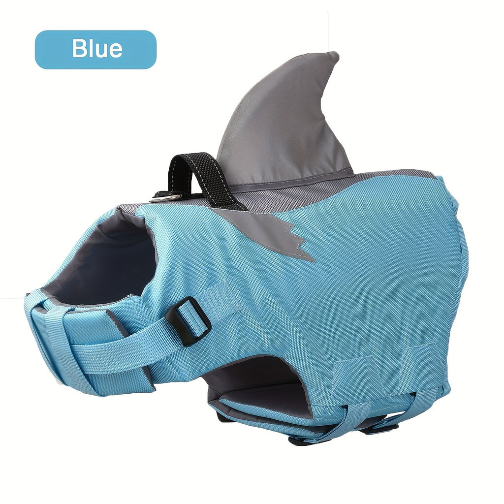 Reflective Shark-Style Dog Life Jacket - Blue, XS