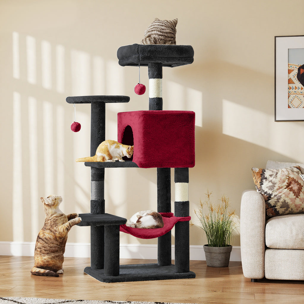 44 in Cat Tree Tower with Condo & Hammock