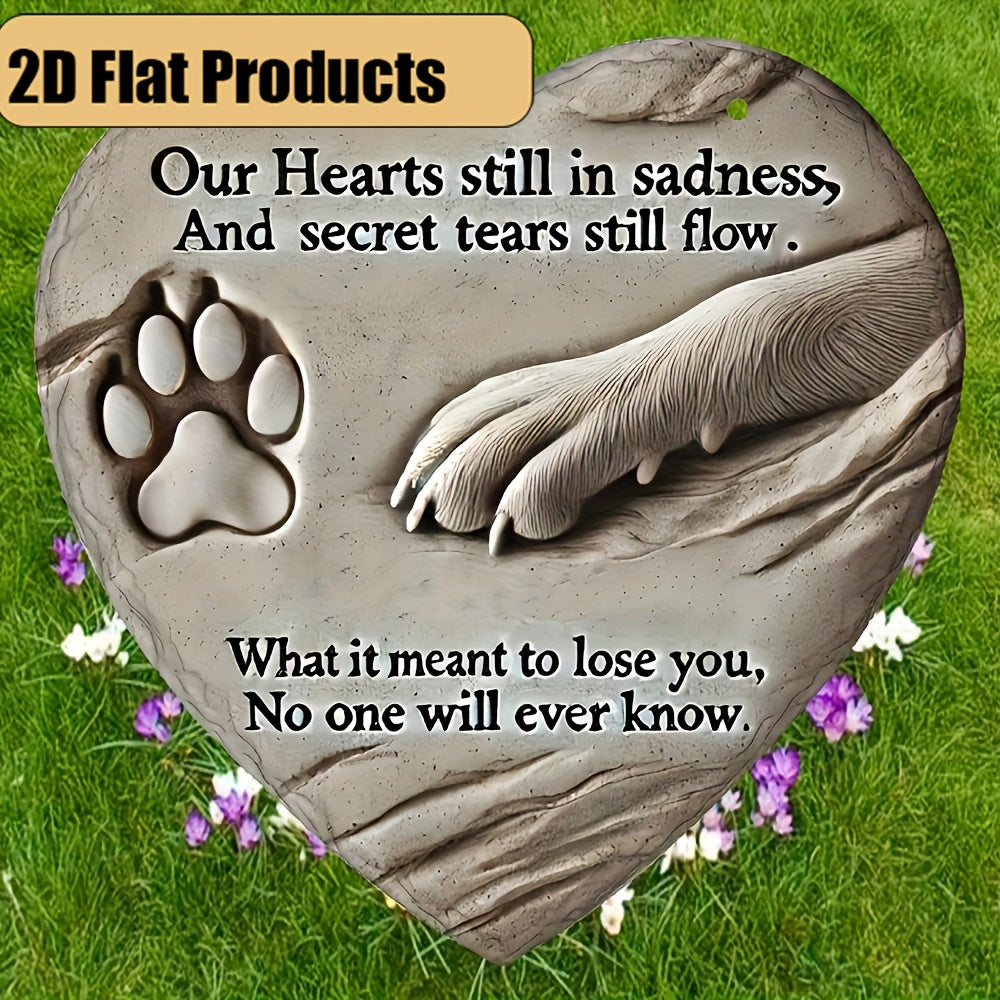 Heart-Shaped Resin Pet Memorial Stone