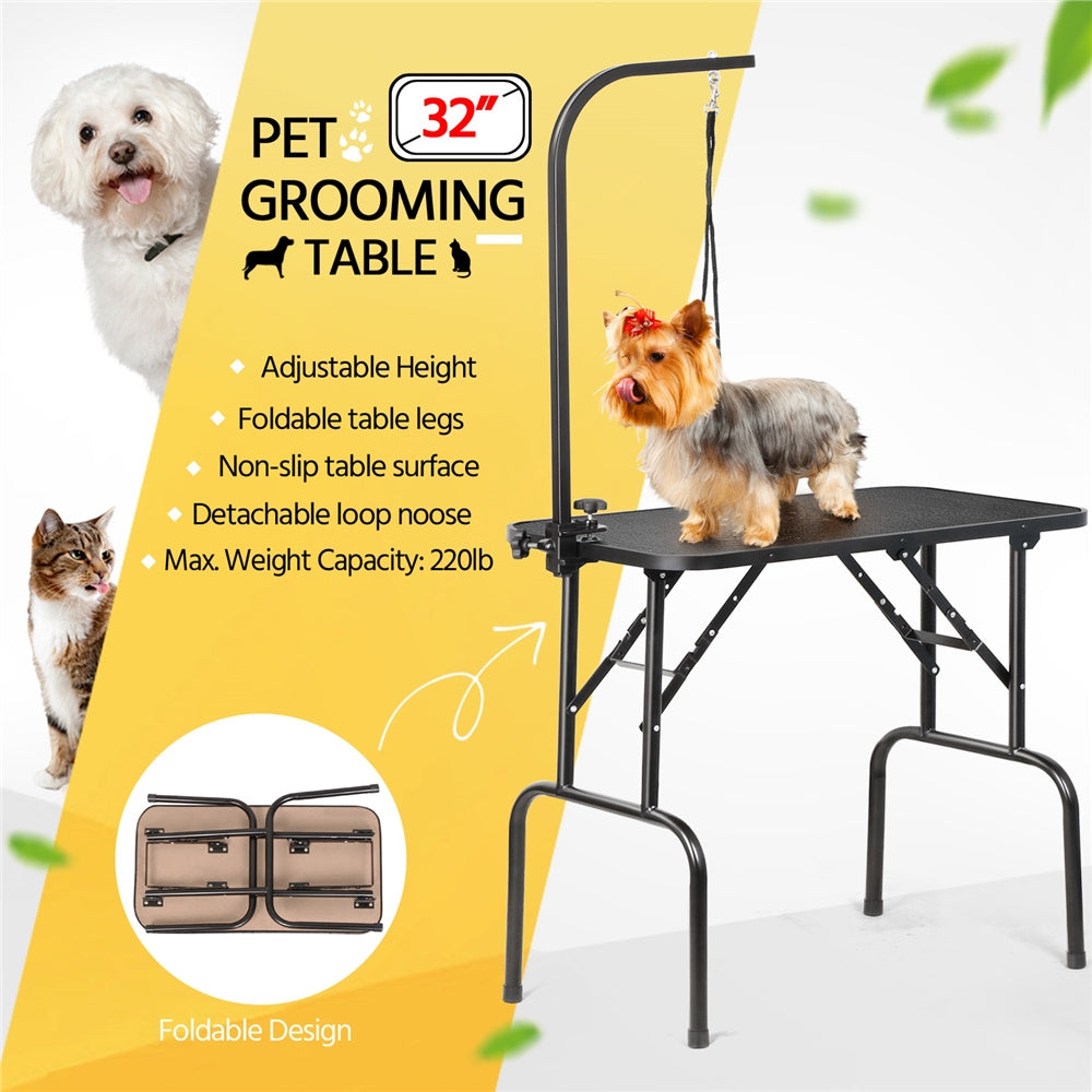 Foldable Pet Grooming Table with Adjustable Arm