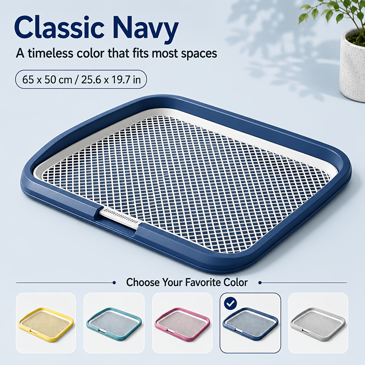 Indoor Dog Potty Tray with Removable Grate - Gray
