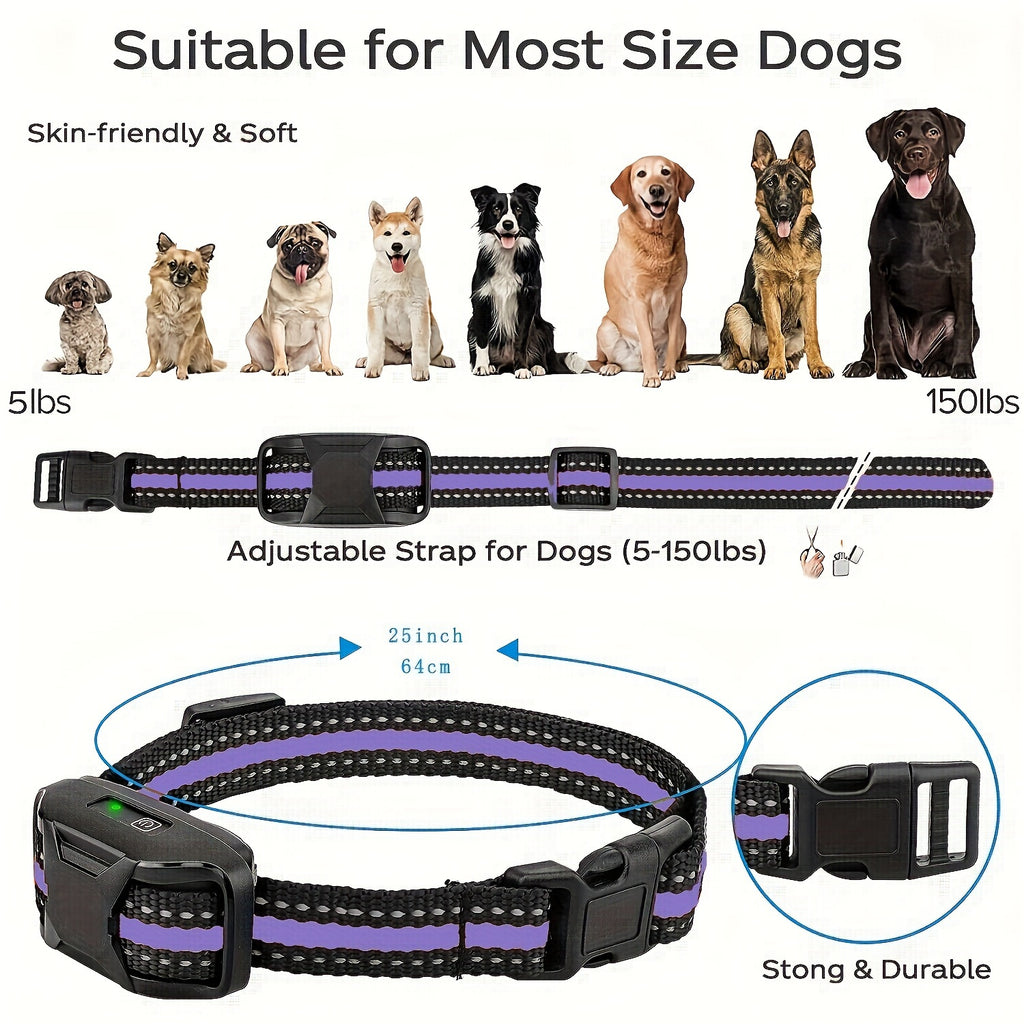 Rechargeable Remote Dog Training Collar - For 2 Dogs (Purple)