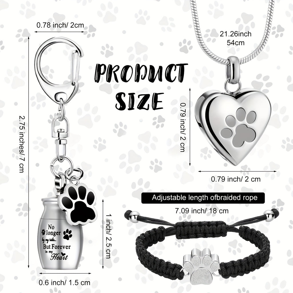 3-Piece Pet Cremation Jewelry Set