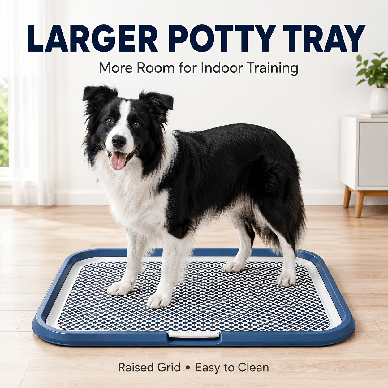 Large Indoor Dog Potty Tray with Scoop Bags - Modern Gray (Includes 105 Poop Bags), Plane