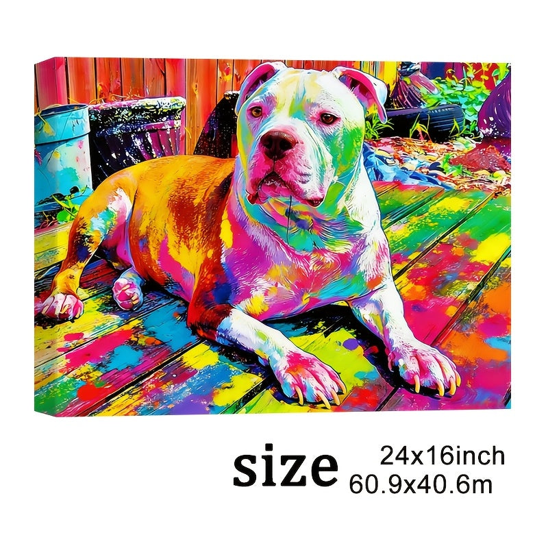 Personalized Colorful Dog Portrait Canvas - 24*16.1.2in