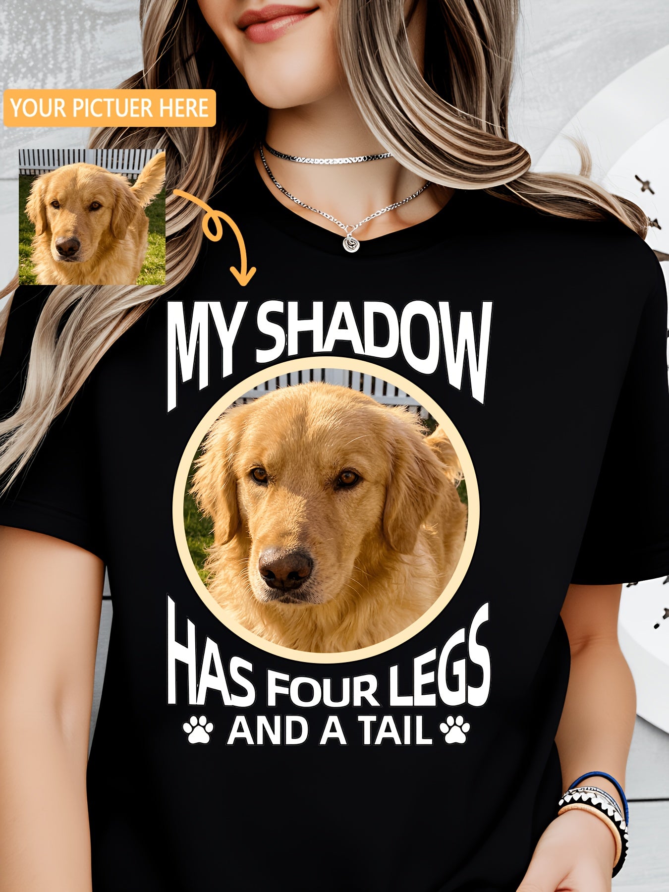 Personalized Soft Pet Portrait T-Shirt - Mix and Match Set-1, XXL