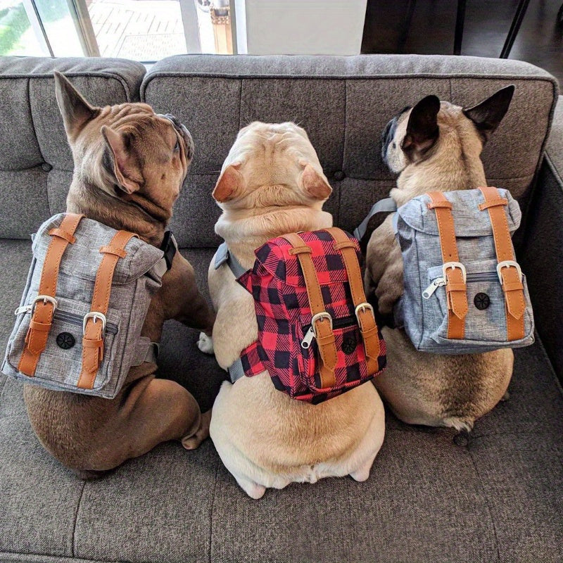 Adjustable Pet Carrier Backpack with Safety Harness - Grey