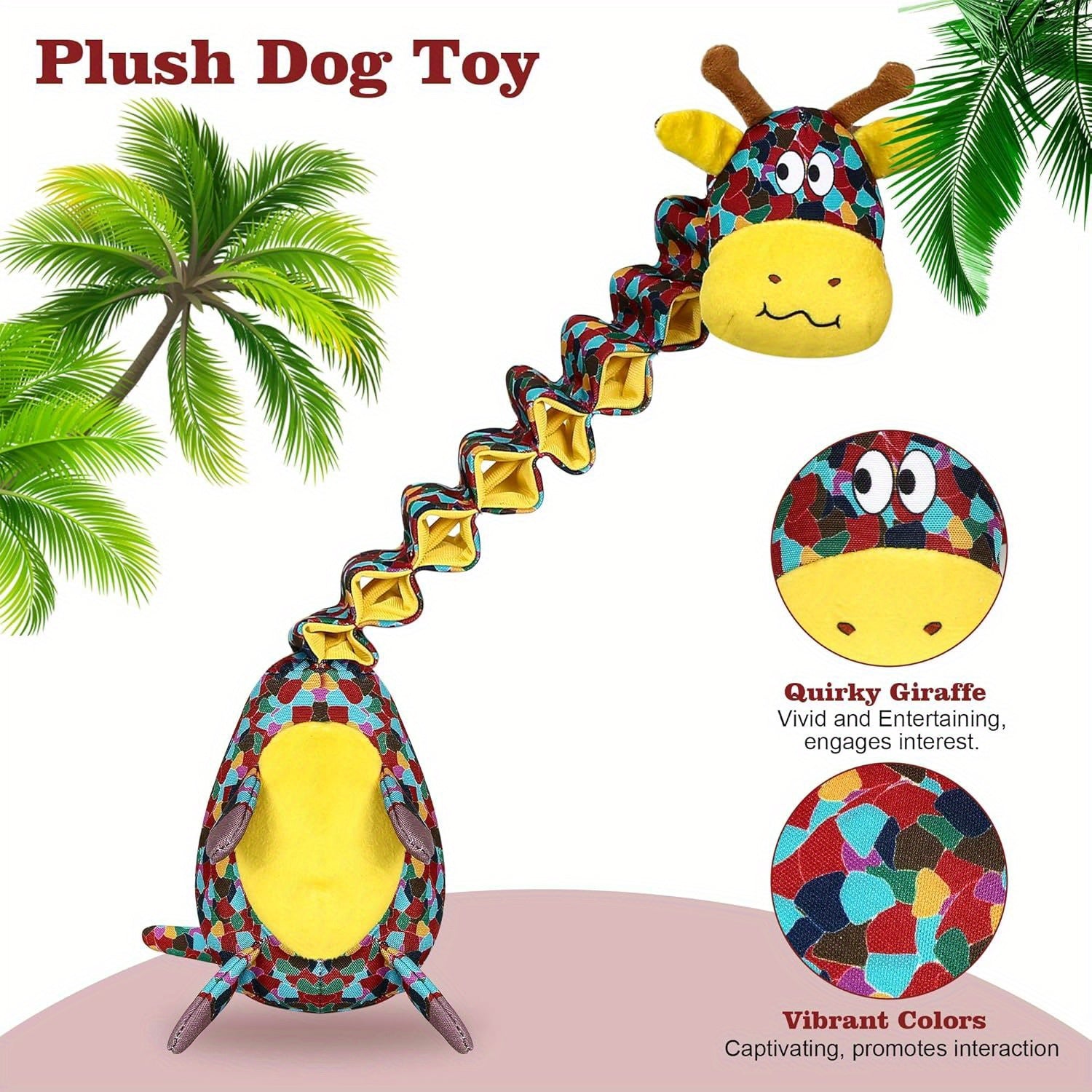 Tough Plush Dog Chew Toy with Crinkle Paper