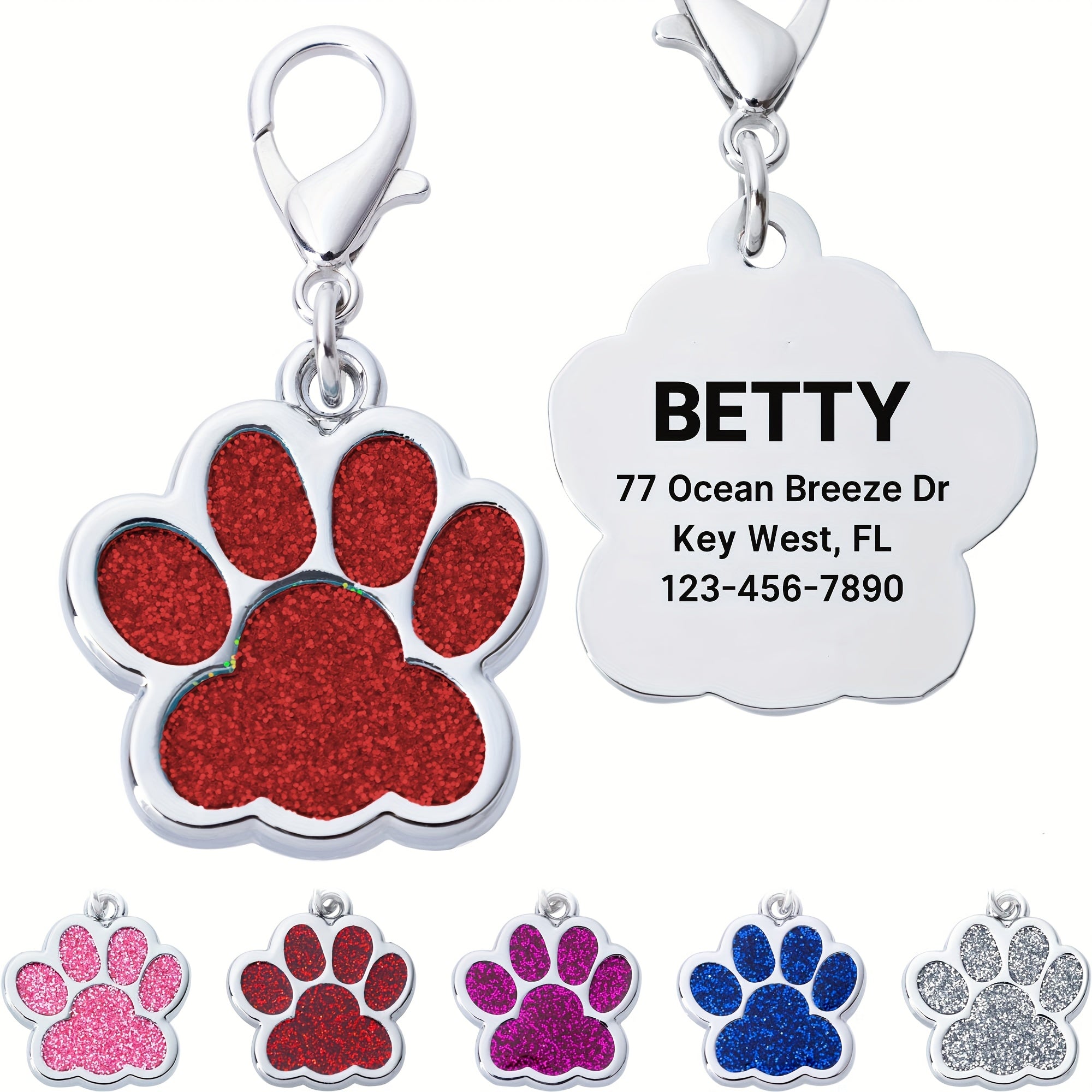 Personalized Engraved Pet ID Tag - Pink Color, One-size