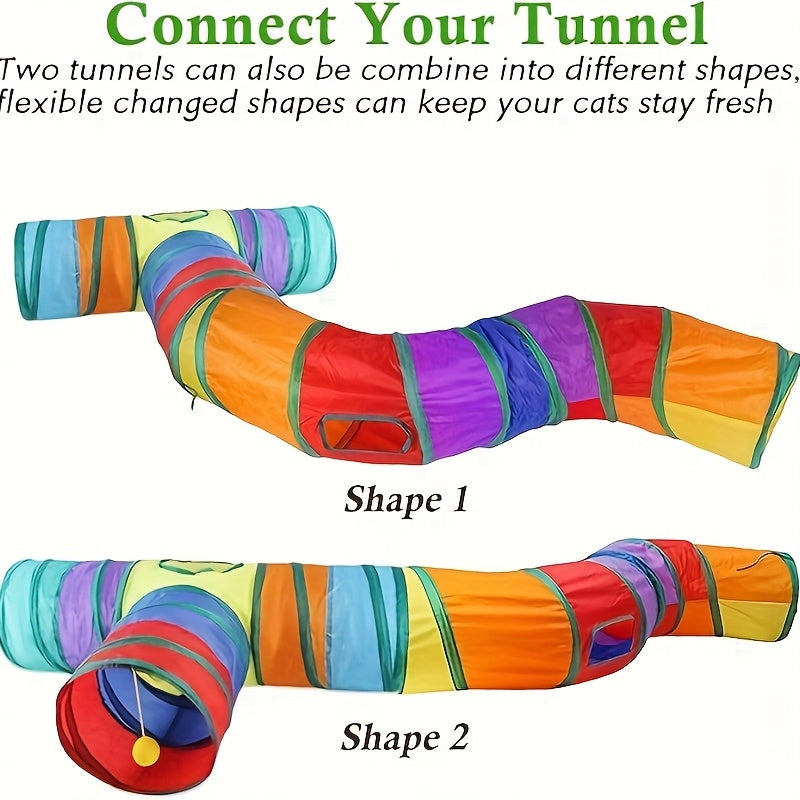 3-Way Foldable Cat Tunnel with Peek Holes