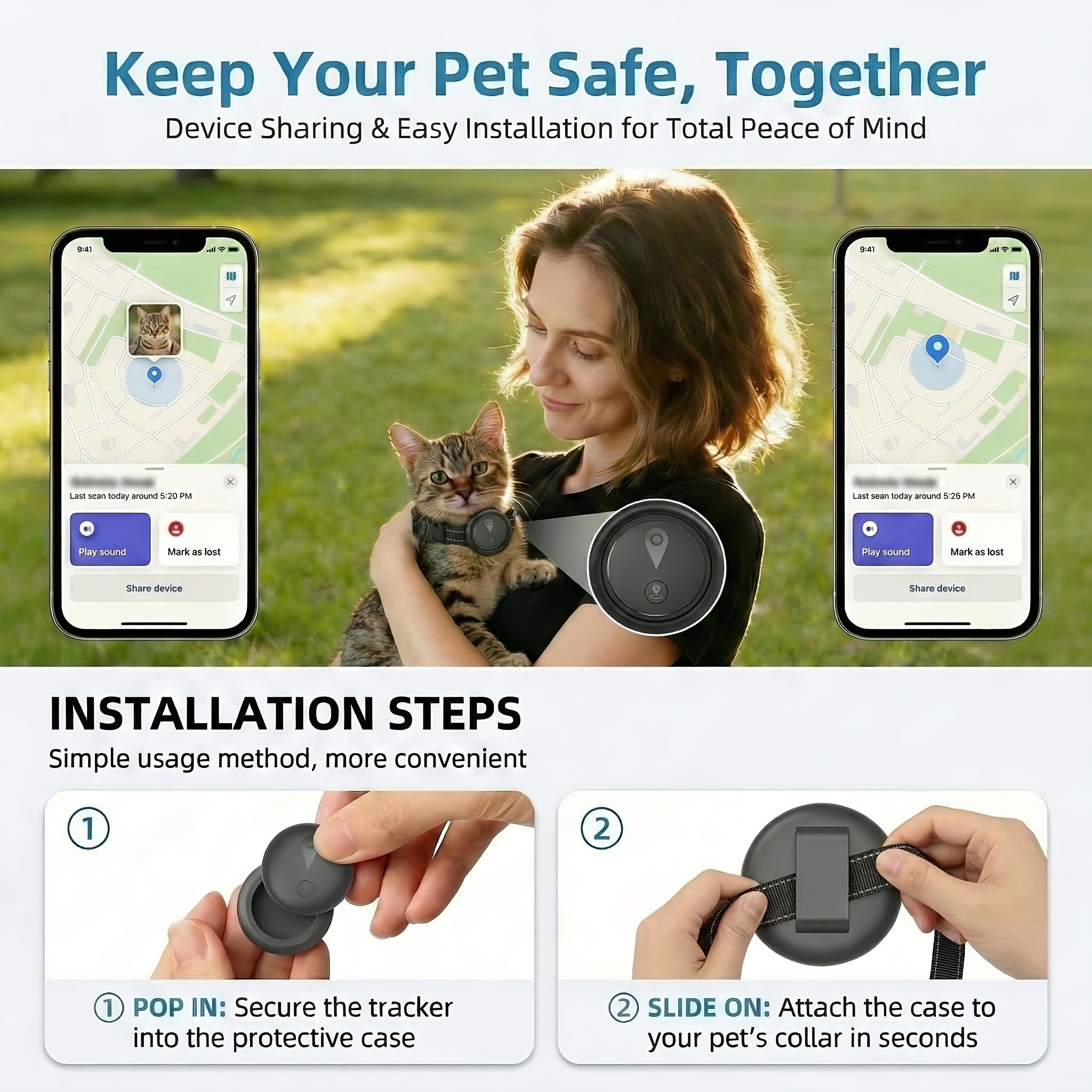 Apple Find My Compatible Reflective Pet Tracker