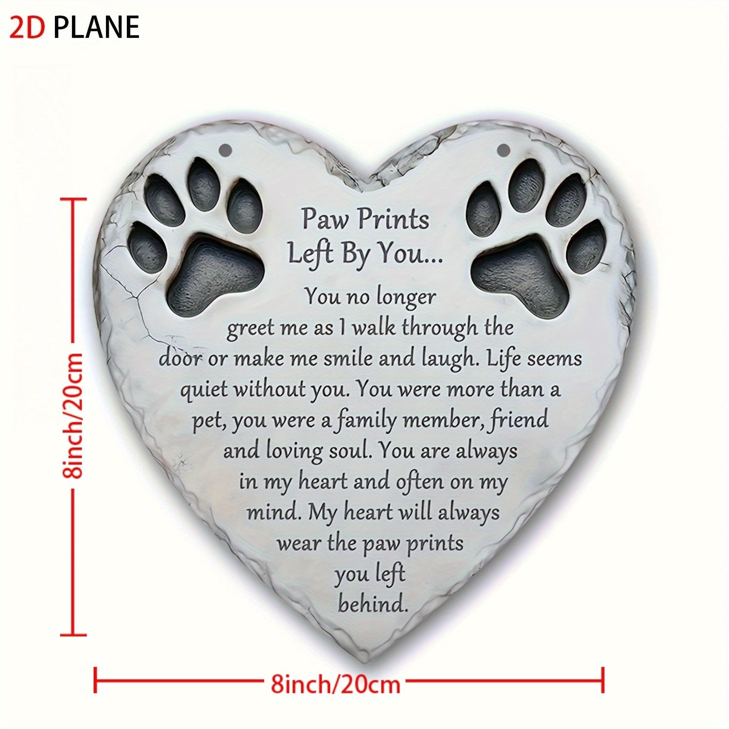 8 x 8 in Rustic Aluminum Pet Memorial Plaque