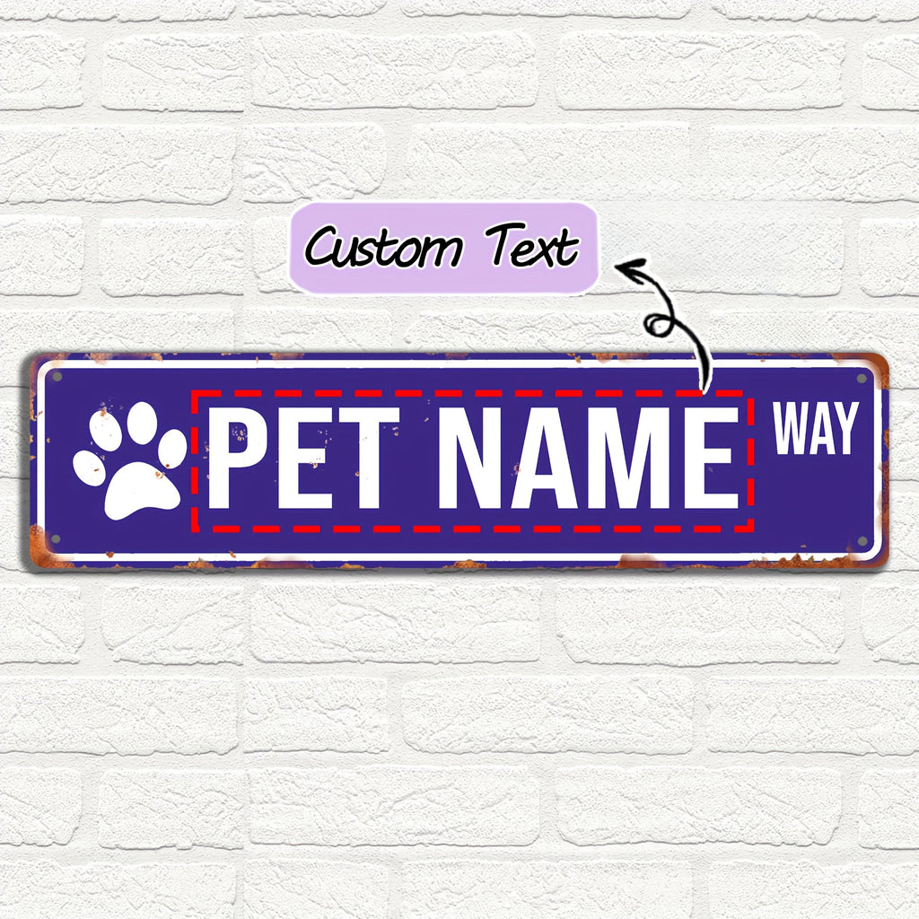 16 x 4 in Personalized Pet Name Street Sign - Blue, Original image