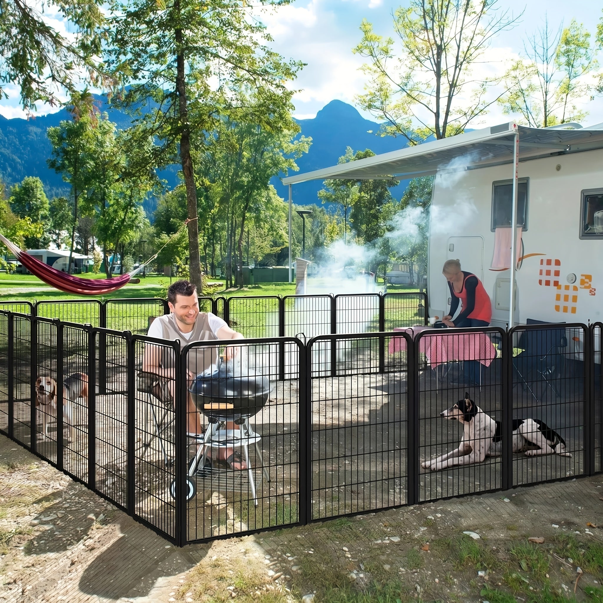 8/16-Panel Heavy-Duty Pet Playpen - 8 Panels, 32"
