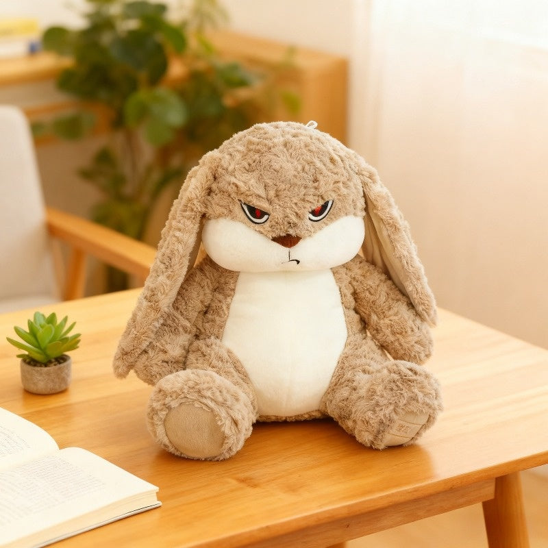 Plush Bunny Pet Toy with Expressive Face