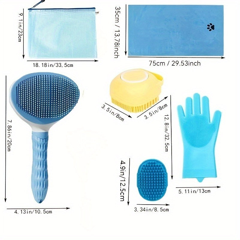 6-Piece Dog Grooming Kit - Blue 1Set-1