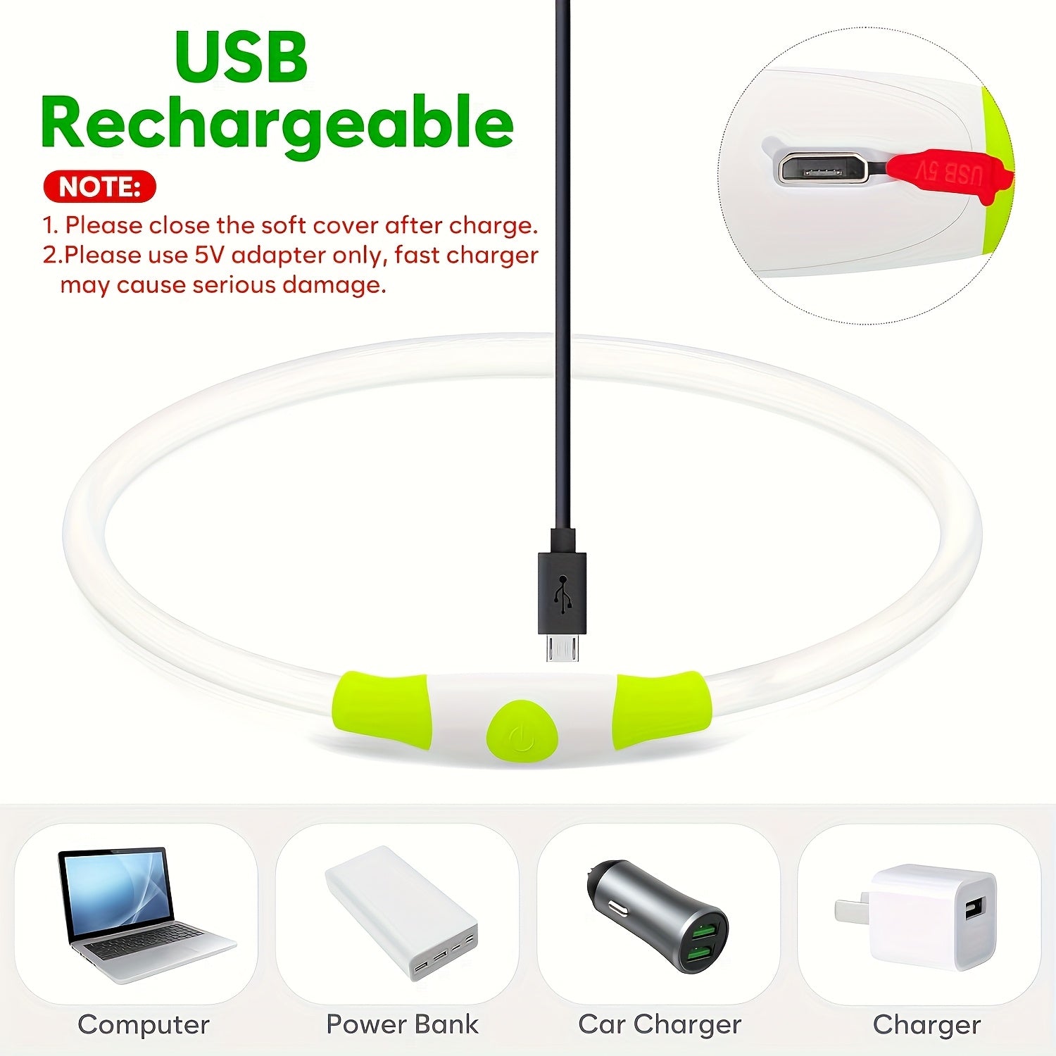 USB Rechargeable LED Dog Safety Collar