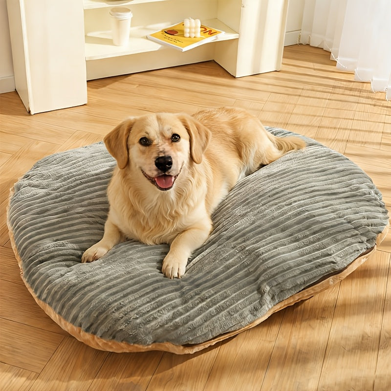 Washable Round Plush Pet Bed - XXL 39.3inch*31.5inch*10.2inch