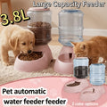 1-Gallon Gravity Pet Feeder & Water Dispenser - Gray Feeding