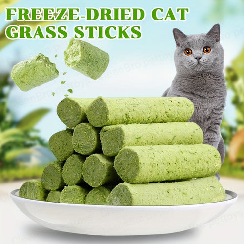 15-Pack Freeze-Dried Cat Grass Treat Sticks - (3*5)PCS