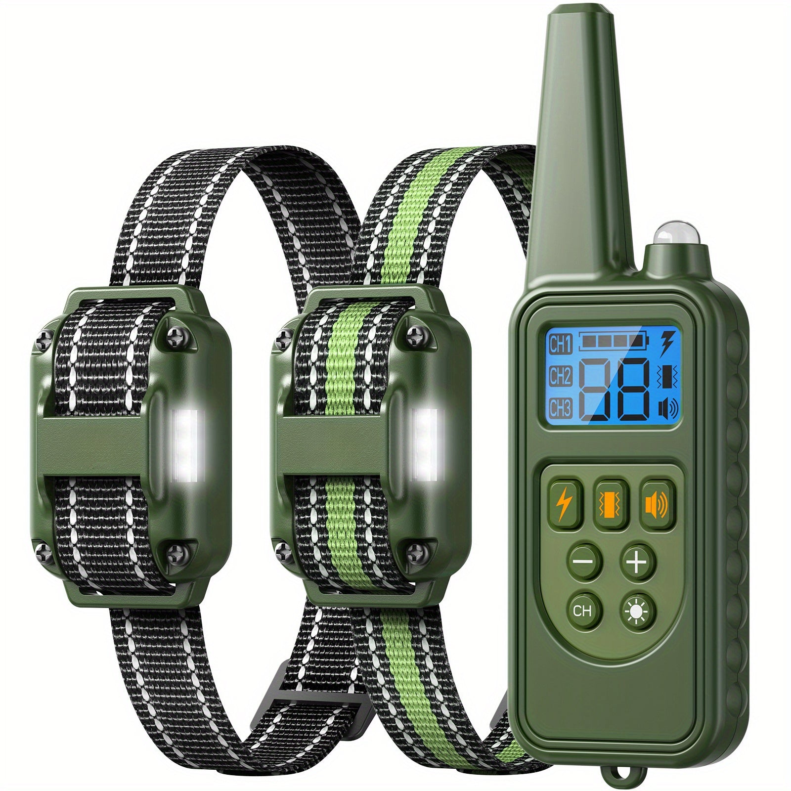 Remote Dog Training Collar with LED and 3 Modes - for 1 dog, Inch