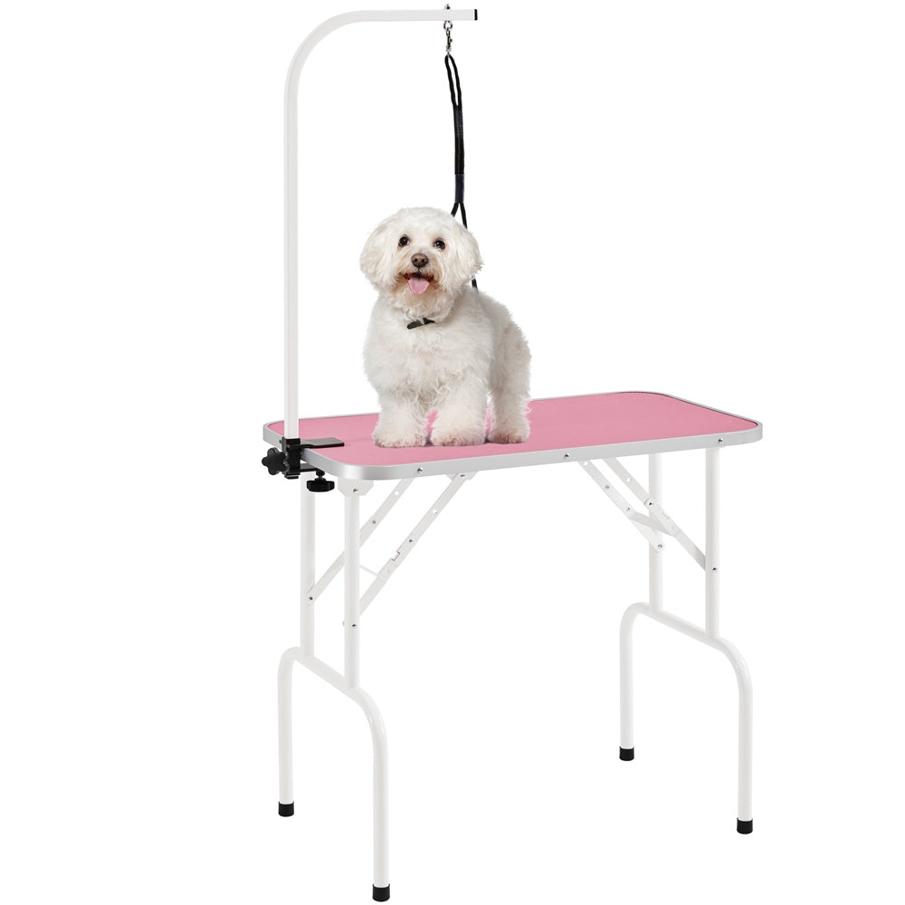 Foldable Pet Grooming Table with Adjustable Arm