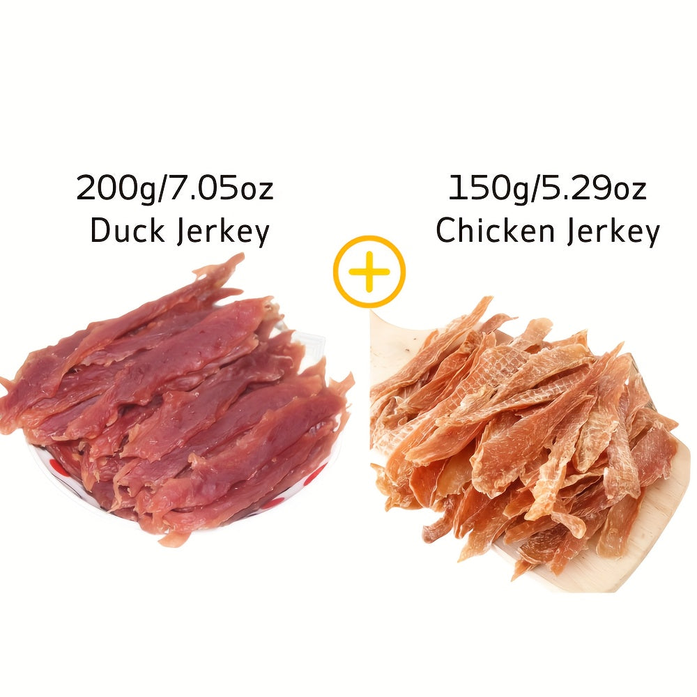 400 g Mixed Chicken & Duck Dog Training Treats - 7.05oz+7.05oz/200g+200g, Duck Jerkey + Duck Jerkey
