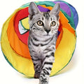 3-Way Foldable Cat Tunnel with Peek Holes - 1pc-Tunnel with Fun Balls hole