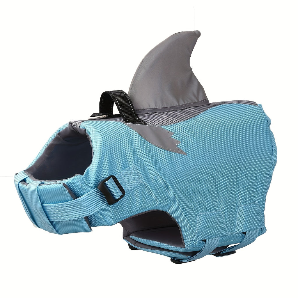 Reflective Shark-Style Dog Life Jacket - Blue, S