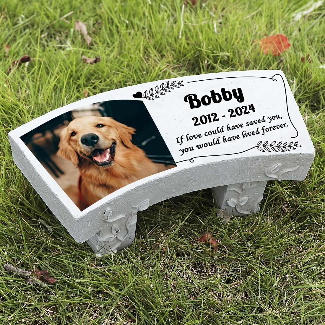 Personalized Pet Memorial Garden Stone - Single side stool