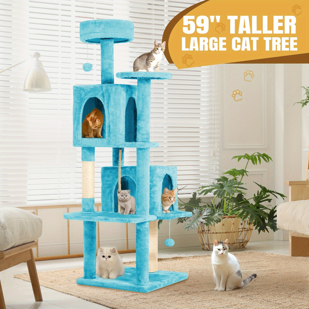 59 in Cat Tree Tower with Plush Perch