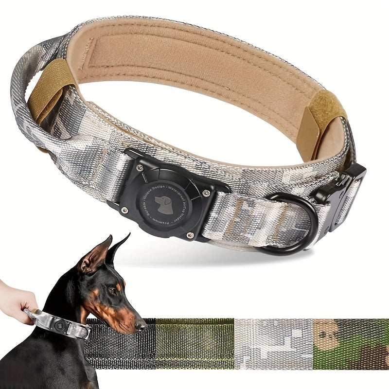 Tactical Dog Collar with AirTag Holder