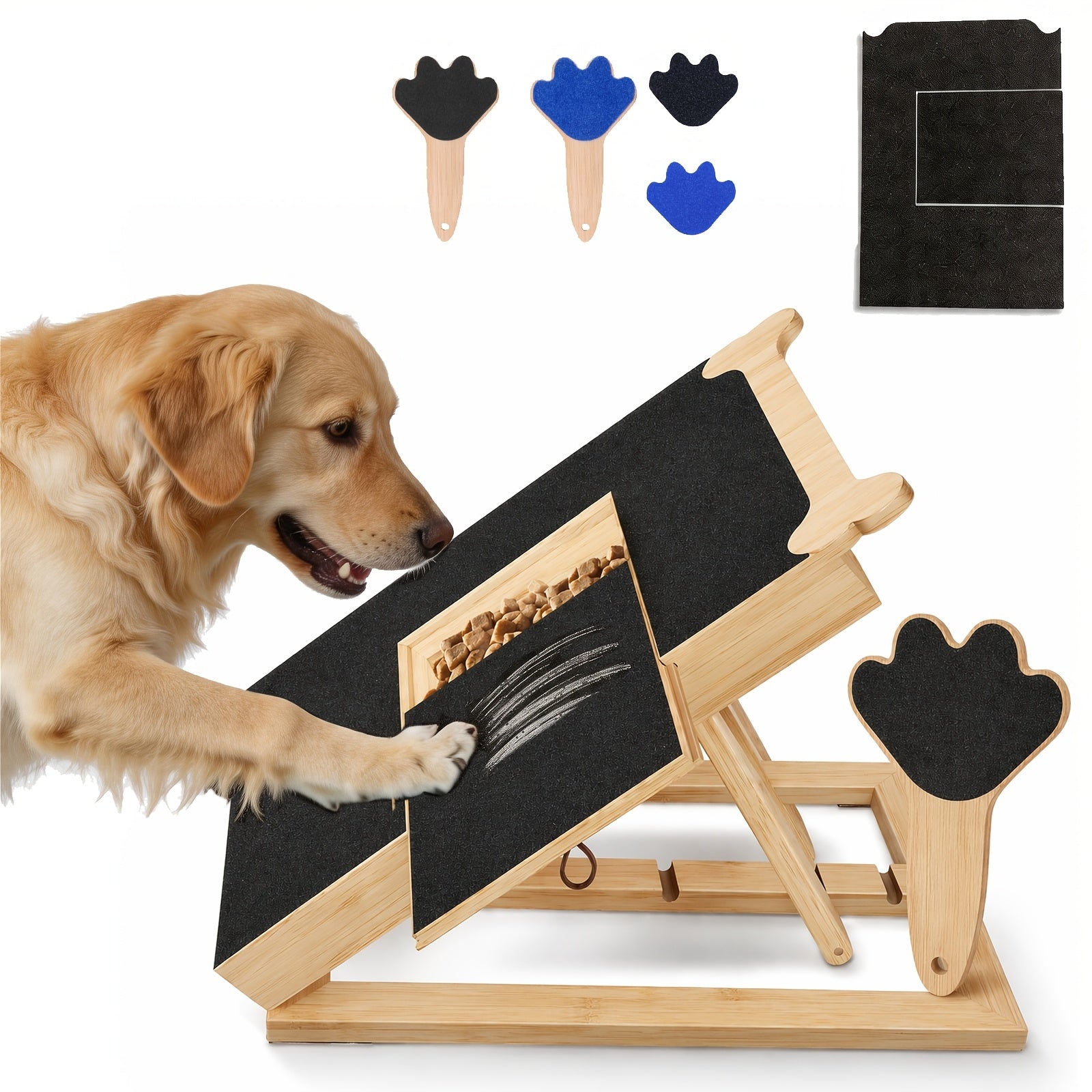 2-in-1 Dog Nail Scratch Board with Hand File - Black